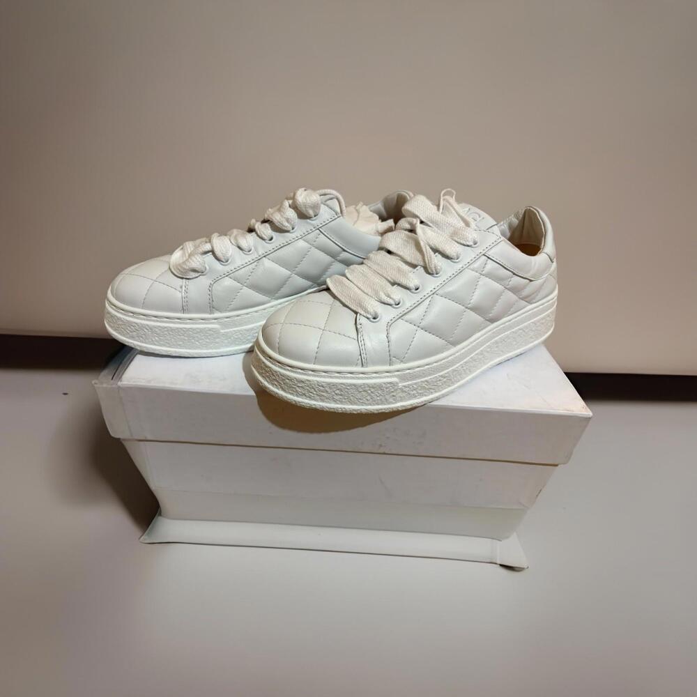 AGL White Women's Giuly Matelasse Quilted Sneakers EU 37 / us 6.5 $398